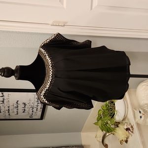 Marineblu flowy blouse